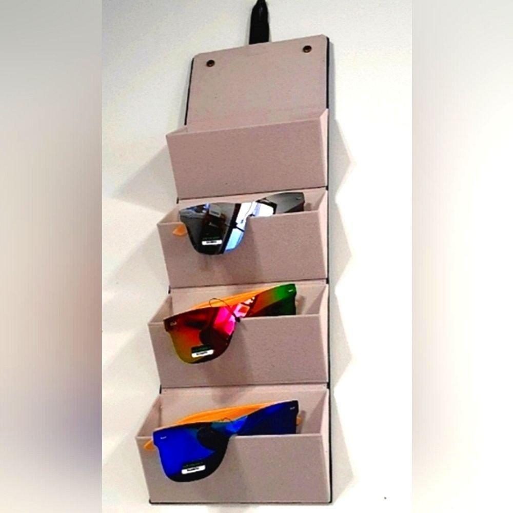 Eyeglass Storage/Travel Case HOLDS 4 PAIR, Black, Button Fastener, (CASE ONLY)